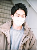 メンズ 黒髪を活かした好印象爽やかアップバング