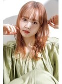 前髪パッツン 大人セミロング ハイトーン ブリーチ 【リノナ】