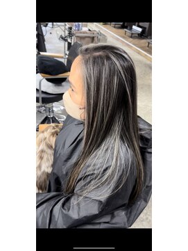 アポロ 横浜駅店(apollo) ハイライトバレイヤージュダブルカラーミルクティーベージュ