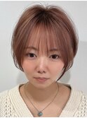 マッシュショート×ハイトーン×ピンク