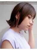 大人可愛いミニボブ/20代/30代/外はねボブ/切りっぱなしボブ