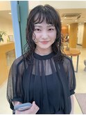 ミディアムレイヤー　ウェーブパーマ