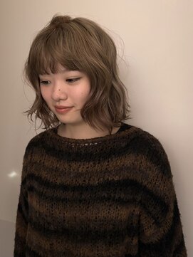 マイル 渋谷(mile) ヘーゼルベージュ×顔周りレイヤー