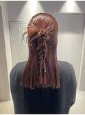 hair set ハーフアップ　お呼ばれヘアセット