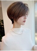 30代40代50代絶壁解消ひし形白髪ぼかし大人ショートボブ【猪狩】
