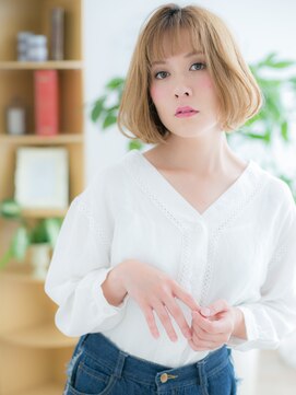 レアワンハナレ センター北美容院(lea/1 HANARE) センター北/髪質改善/ハイトーンカラー♪ふんわり大人ボブh