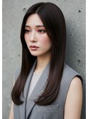 うる艶ロングストレート/縮毛矯正/美髪/ダークブラウン