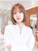 20代30代切りっぱなしレイヤーボブ/髪質改善ストレート/外ハネ