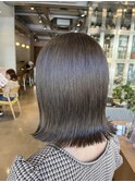 秋色暗めカラー◎20代30代くびれボブ美人ヘアグレージュ