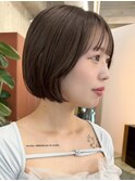 栄ボブナチュラル透明感ベージュカラー