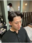 刈り上げセンターパート/波巻きツイストスパイラル/柏