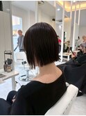 別府ショートボブ顔周りレイヤーカット髪質改善カラー