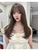 ミディアムレイヤーカット/髪質改善/韓国/前髪/新宿/ブリーチ