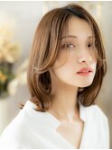 バタフライカット/顔周りレイヤー/くびれミディ/20代/30代/40代g