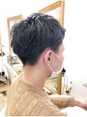 かき上げヘア　ニュアンスマッシュ　サイドパート　韓国マッシュ