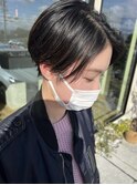 ハンサムショートシークレットハイライト前下がりショート