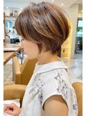 浦和ショートヘアショートカット韓国白髪ぼかし白髪染めボブ