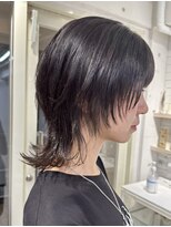 シーン(seen)&nbsp;○ネオウルフ○小顔カット　斜めバング　デザインカラー