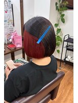 フラワー(flower)&nbsp;ブリーチ込みインナーカラー/レッド系カラー