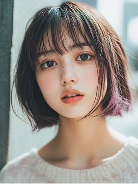 ロディーナコク 大口 新子安(rodina.coc) ビビットピンクインナーカラー ナチュラルレイヤー/髪質改善