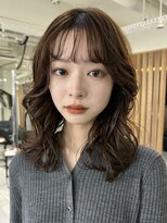 メゾンアクア 表参道(Maison ACQUA)&nbsp;アプリコットオレンジミディアムパーマデジタルパーマボブパーマ