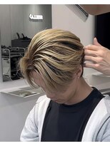 ステラ(STELLA) メンズ/バレイヤージュ/センターパート/ブリーチ&ダブルカラー