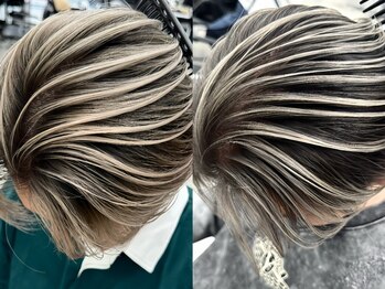 Men's ENGOL homme 名古屋栄 ブリーチ/メンズバレイヤージュ/ダブルカラー/ハイトーンの写真/圧倒的な支持を誇るメンズ特化サロン!Men's ENGOL hommeなら、洗練されたブリーチ技術で理想の髪色を形に!
