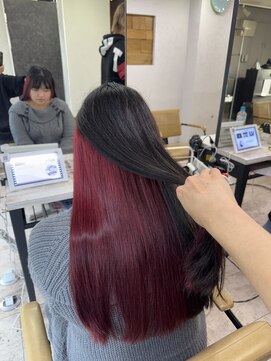 プライズ 所沢プロぺ通り店(prize) レッド◎インナーカラー×韓国風レイヤーカット所沢