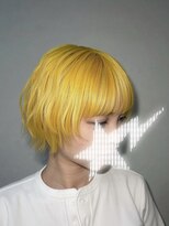 ヘアーサロン リアン 熊谷2号店(hair salon Rien)&nbsp;ハニちゃん風ミニボブ × vivid yellow color°・*