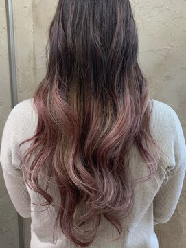 美容室 ホーム オアシス店(home) あえてムラ染めにしたバレイヤージュ