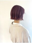 ピンク＊切りっぱなしボブ