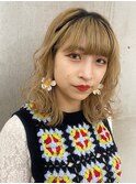 小顔ハーフアップ
