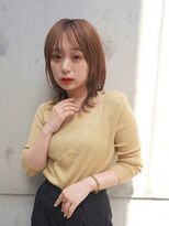 ミディアムレイヤーカットボブウルフ/10代20代/インナーカラー