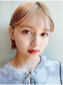 ナチュラルボブ_グレージュカラーボブウルフ_38714