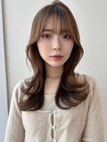 バイオレットジェム(Violet`jem) 韓国レイヤーくびれヘアぱっつん前髪ミディアムレイヤー似合わせ