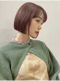切りっぱなしボブ/エアリーロング/美髪/ピンクブラウン/表参道