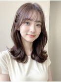 ワンカール巻くだけで大人可愛いくびれレイヤーカット/小顔前髪