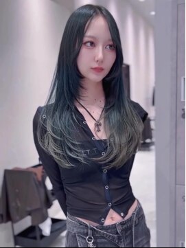 アースコアフュールボーテ 新潟中野山店 (EARTH coiffure beaute) オリーブカラー_ダークトーン_ダブルカラー_レイヤーカット