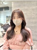 20代30代大人可愛いレイヤーカット 韓国風巻き ブリーチ無し
