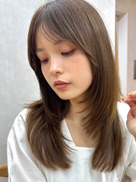 ガーデン 銀座(GARDEN) レイヤー カット チョコレートブラウン 前髪カット 顔まわり