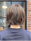 30代40代大人可愛い小顔くせ毛風パーマミニボブパーマ
