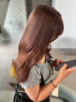 マップデザイン(map design)&nbsp;ピンクベージュ ブリーチなしダブルカラー 髪質改善 ロング