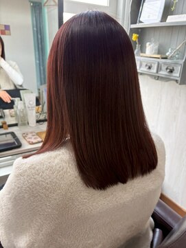 コルテ 倉敷西坂店(CoRte.) 上品セミロング/チェリーレッド/レッドブラウン/まとまりヘア