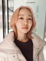 ピークアブー 原宿ハラカド(PEEK-A-BOO)&nbsp;☆ケアブリーチピンクミディアムヘアまとまり原宿30代40代