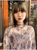 裾カラー　黒髪アレンジ　ハーフウルフカット　ショートウルフ