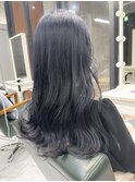 ダークアッシュグレージュカラー　アッシュブリーチなし黒髪