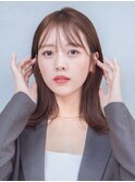 イメチェン　外ハネボブ　美髪　ベージュカラー　くびれヘア
