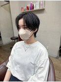 メンズライク ウルフカット アッシュカラー ニュアンスパーマ