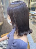 きりっぱなしミディアムスタイルグレージュカラー