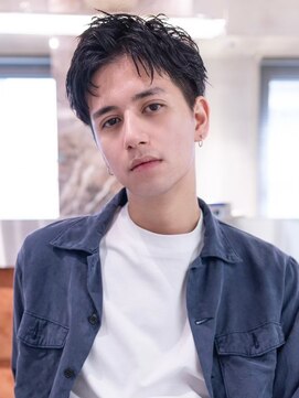 ハバナ 渋谷(HAVANA) アッシュブラックマッシュパーマ刈り上げツーブロック